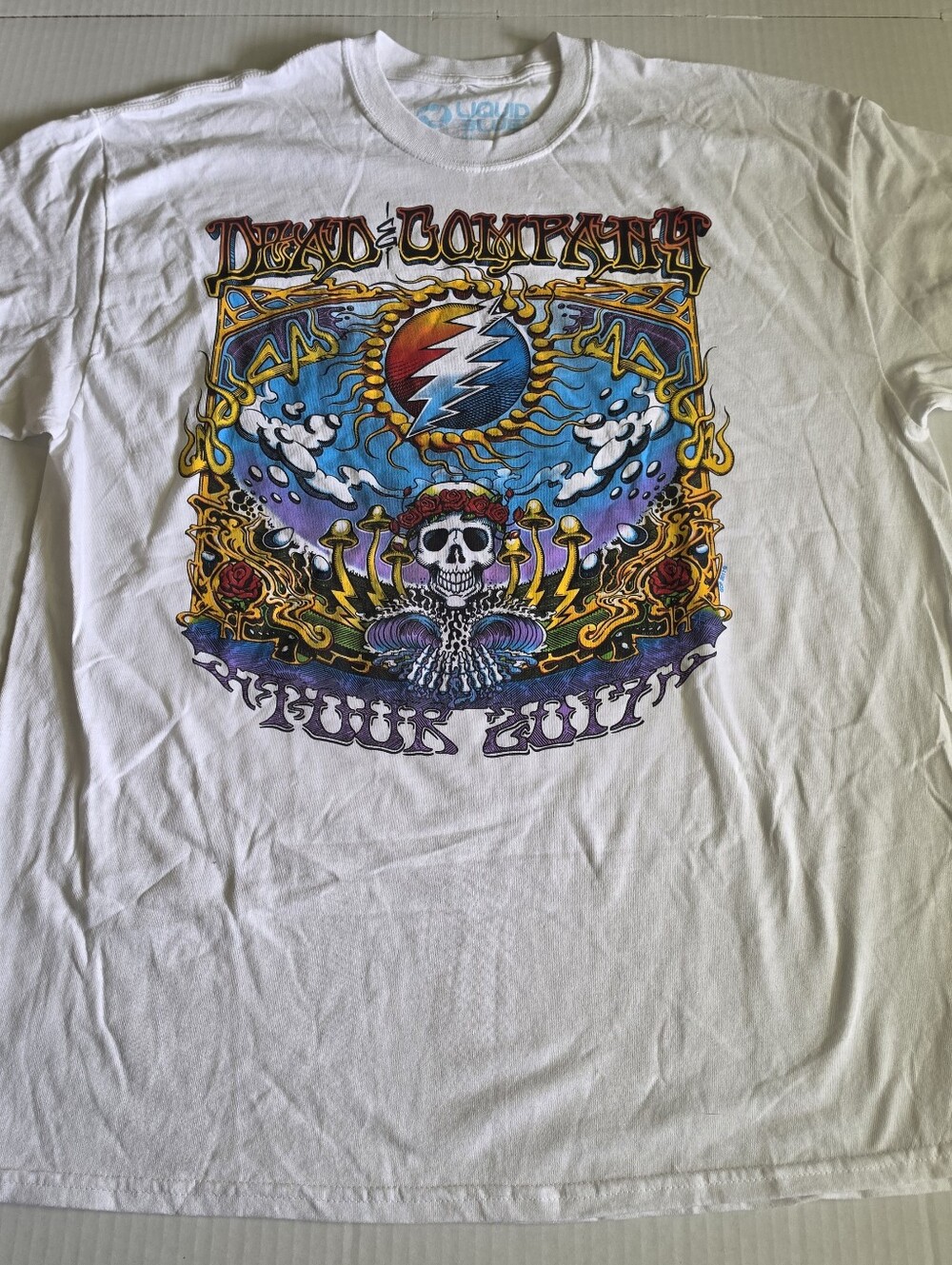 Dead And Company 2017 Summer Tour Liquid Blue White Shirt XL